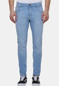 bequeme 2Y Premium Herren Jeans Skinny Fit Stretch Reißverschluss mit Baumwolle Blau