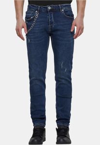 Comfortable 2Y Premium Men's Skinny Fit Stretch Jeans with Pockets, Cotton, Blue