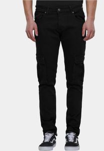 lässige 2Y Premium Herren Jeans Skinny Fit Stretch Taschen mit Baumwolle Schwarz