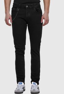 bequeme 2Y Premium Herren Jeans Skinny Fit Stretch mit Baumwolle Schwarz