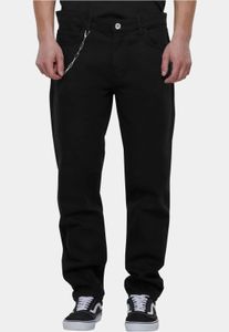 Pantalones vaqueros elásticos Modern 2Y Premium para hombre con bolsillos con cremallera, de algodón, color negro.