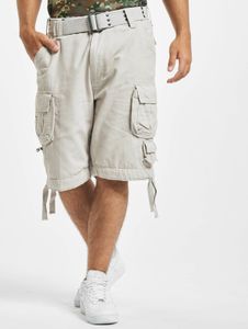 lässige Brandit Herren Shorts Reißverschluss Taschen mit Baumwolle Weiß