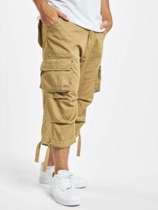 Lightweight Brandit men's shorts with zipper pockets, cotton, beige