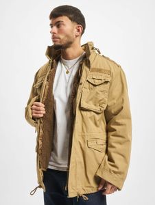 Veste homme Brandit simple, zippée et à capuche, en coton beige