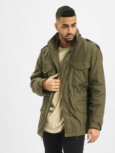 Veste fonctionnelle Brandit pour homme, kaki, avec fermetures éclair et poches.
