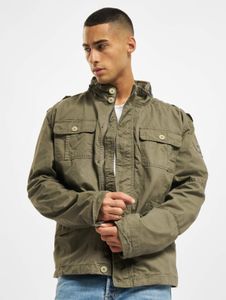 Functional Brandit men's jacket with zippers, pockets, cotton, khaki