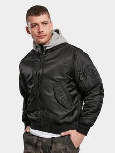Modern Brandit men's jacket with zippers and pockets, black
