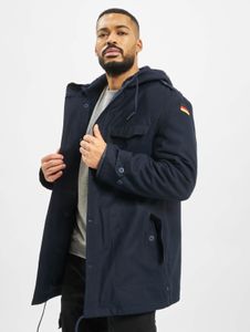 Casual Brandit men's jacket with drawstring and zipper, cotton, navy