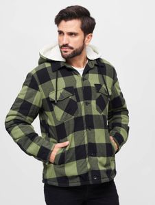 Modern Brandit men's jacket with cotton, black/olive green