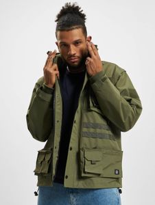 simple Brandit men's jacket with drawstring and zipper, khaki
