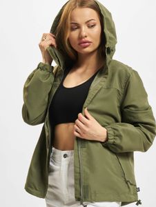 moderne Brandit Damen Windbreaker-Jacke mit verstellbarer Kapuze Übergangs-Jacke Khaki
