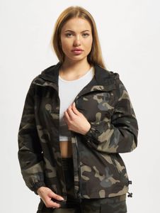 moderne Brandit Damen Jacke Reißverschluss Kapuze Camouflage