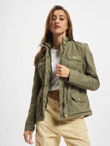 Functional Brandit women's jacket with zippers, pockets, cotton, khaki