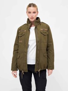 funktionale Brandit Damen Jacke Reißverschluss Fleece mit Baumwolle Khaki