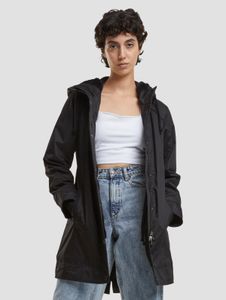 stylische Brandit Damen Jacke Reißverschluss Kapuze Schwarz