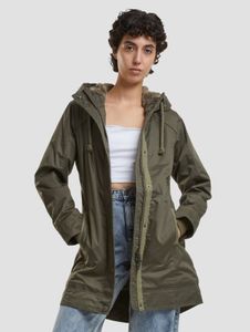 Casual Brandit women's jacket with zipper and hood, khaki