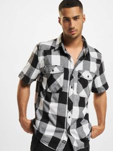 Casual Brandit men's polo shirt with pockets, cotton, white/black