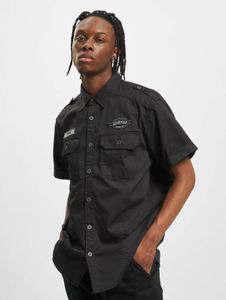 Modern Brandit men's polo shirt with pockets, cotton, black