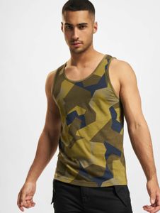 Cómoda camiseta Brandit para hombre con cierre de cremallera y velcro, de algodón, estampado de camuflaje.