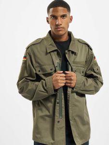 simple Brandit men's jacket, zip and Velcro closure, khaki