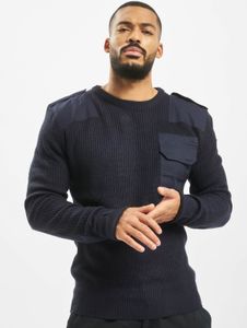 Sweat-shirt Brandit confortable pour homme, fermeture Velcro, bleu marine