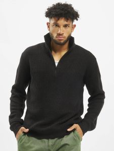 weiches Brandit Herren Sweatshirt Reißverschluss Schwarz