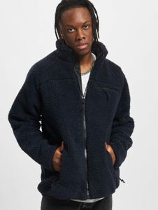 Simple Brandit men's jacket with zippers and pockets, navy