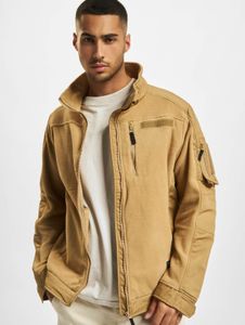 Veste homme Brandit simple, beige, avec fermetures éclair et poches