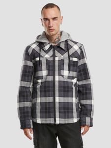 Casual Brandit men's jacket with zipper, cotton, black/white/grey