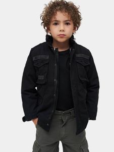 Giacca unisex moderna Brandit con chiusura zip e velcro, in cotone, nera