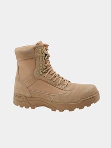 Botas unisex robustas de Brandit con cremallera, color beige.