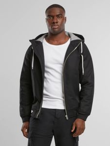 Giacca da uomo semplice Brandit con coulisse e cerniera, in cotone, nera