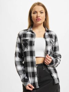 Versatile Brandit women's polo shirt with pockets, cotton, white/black