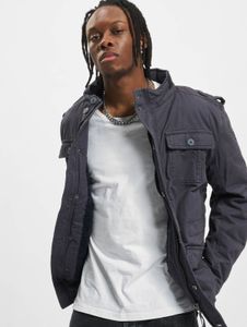 moderne Brandit Herren Jacke Reißverschluss Taschen mit Baumwolle Blau