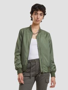 Chaqueta elegante para mujer de la marca Brandit con cremallera, color caqui.