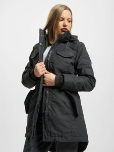 Chaqueta informal de mujer Brandit con cordón ajustable y cremallera, color gris.