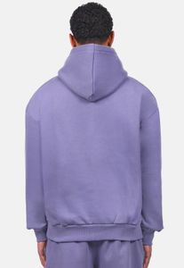 lässiger Dropsize Herren Hoodie Rippbündchen Kapuze mit Baumwolle Violett