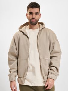 weicher Bazix Republiq Herren Hoodie Reißverschluss Rippbündchen mit Baumwolle Beige
