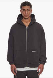 weicher Bazix Republiq Herren Hoodie Reißverschluss Rippbündchen mit Baumwolle Schwarz