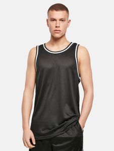 modernes Build Your Brand Herren T-Shirt Rippbündchen Mesh 130 g/m² Schwarz/Weiß