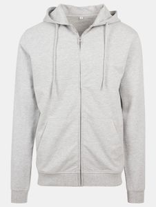 Sudadera con capucha para hombre Casual Build Your Brand con bolsillos elásticos, puños acanalados y algodón, color gris.