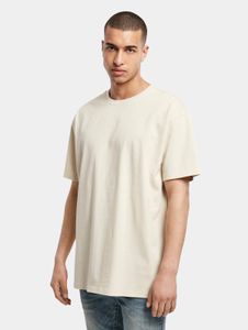 Camiseta moderna para hombre Build Your Brand, oversize, 240 g/m², de algodón beige.