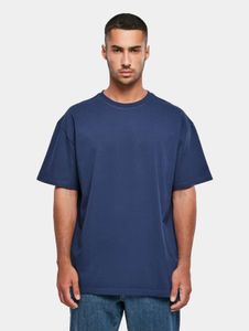 Cómoda camiseta de hombre Build Your Brand, corte oversize, 240 g/m², algodón, azul.
