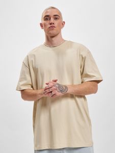 Cómoda camiseta de hombre Build Your Brand, corte oversize, 240 g/m², algodón, color beige.