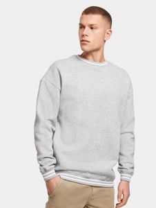weiches Build Your Brand Herren Sweatshirt Rippbündchen 300 g/m² mit Baumwolle Grau