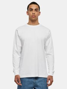 Sudadera moderna de punto acanalado para hombre Build Your Brand, 180 g/m², con algodón, blanca.