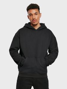 Comfortable Build Your Brand men's hoodie, large hood, drawstring, 460 g/m² cotton, black