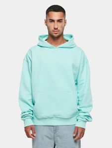 Sudadera con capucha Casual Build Your Brand para hombre, capucha grande, cordón ajustable, 460 g/m² de algodón, azul claro.