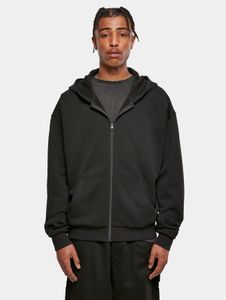 Felpa con cappuccio da uomo Modern Build Your Brand con coulisse e cerniera, 460 g/m² di cotone, nera