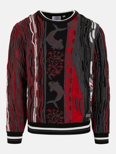 Sudadera suave para hombre de Carlo Colucci, negro/blanco/rojo